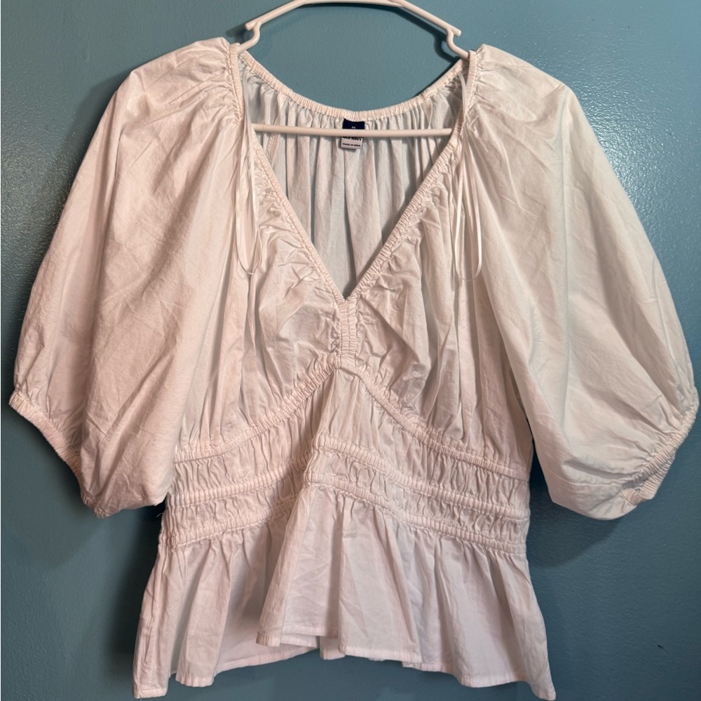 Old Navy White Peasant Blouse